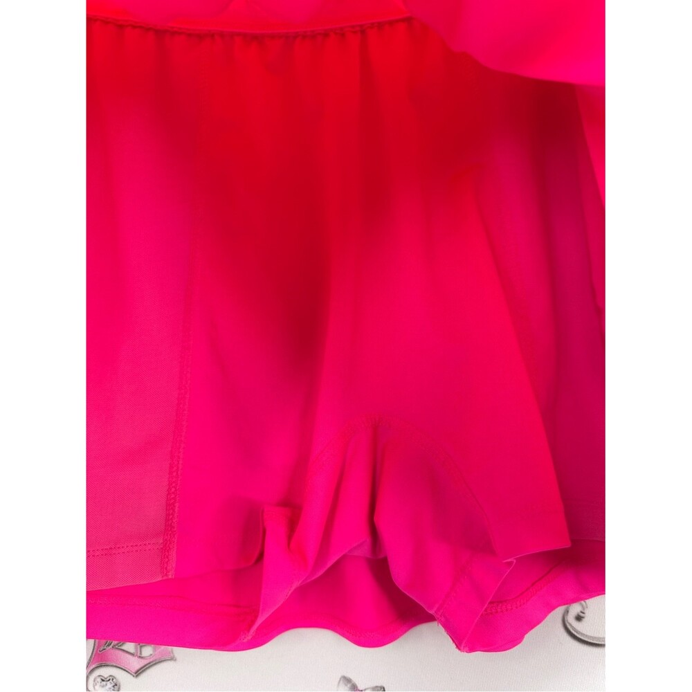 Tail SKORT skirt shorts under neon pink Hot Pink Ruched Tennis Skort - Picture 6 of 10